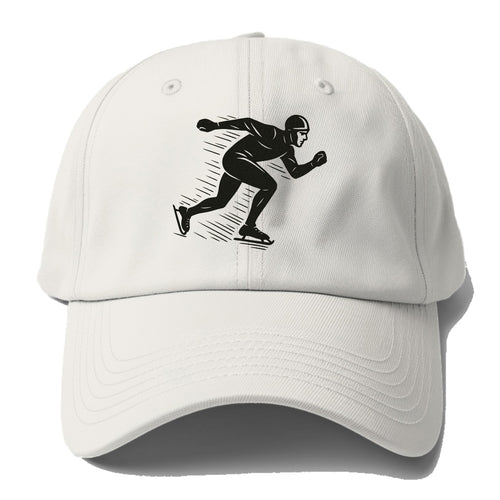 Speed skater in racing crouch - Baseball Cap For Big Heads