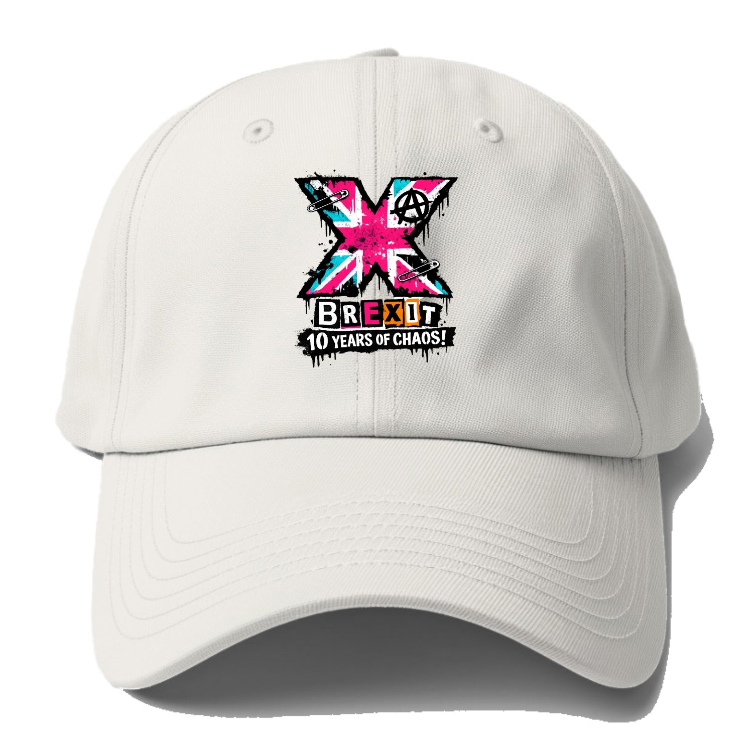 X YEARS | Roman numeral X massive | Union Jack fill pattern | Bold - Baseball Cap For Big Heads - Off White