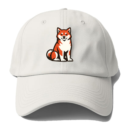 Sitting Shiba Inu Emblem - Baseball Cap For Big Heads - Off White