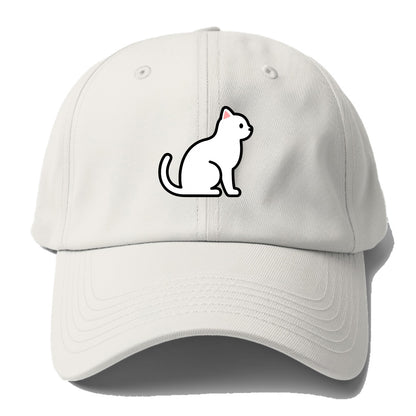 Domestic Shorthair - White classic flat side profile - Baseball Cap - Off White