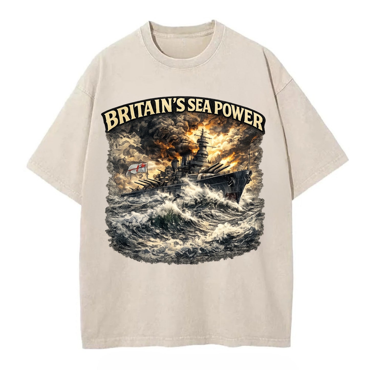 Britain's Sea Power - Vintage T-shirt - Off White