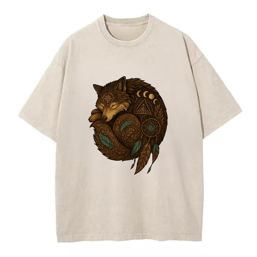 Sleeping Wolf Peace  - Vintage T-shirt