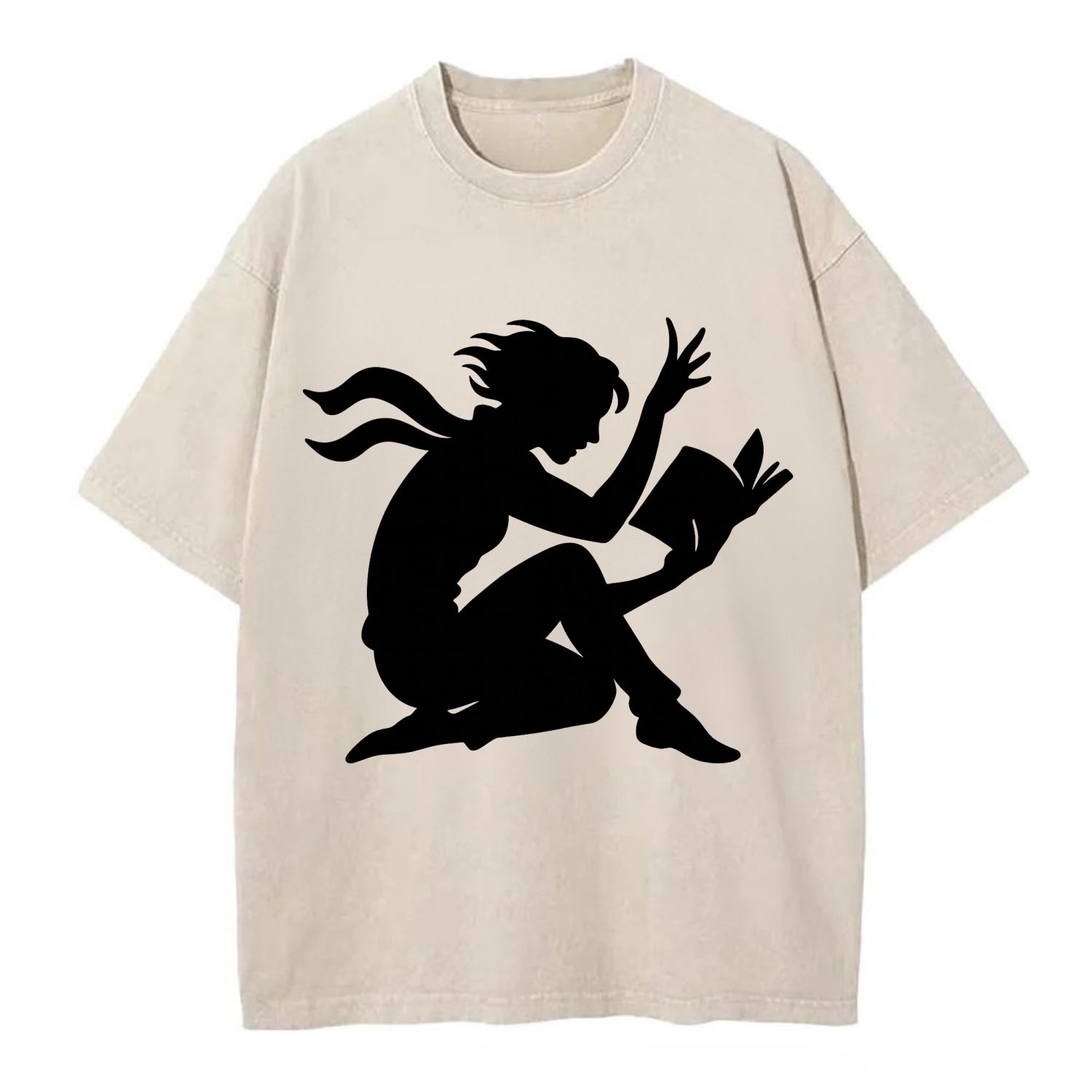 Reader lost in book moment - Vintage T-shirt - Off White