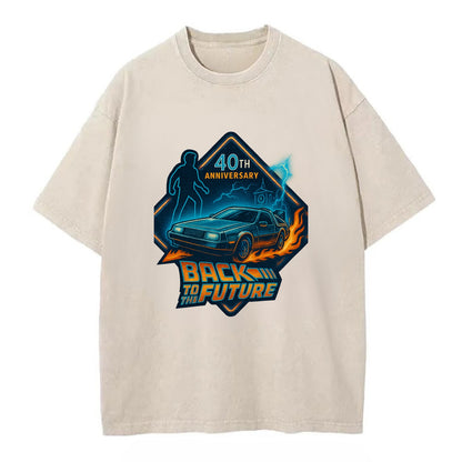 Back To The Future 40th Anniversary 2 - Vintage T-shirt - Off White