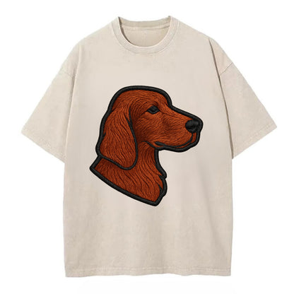Irish Setter - Contemporary red setter l - Vintage T-shirt - Off White