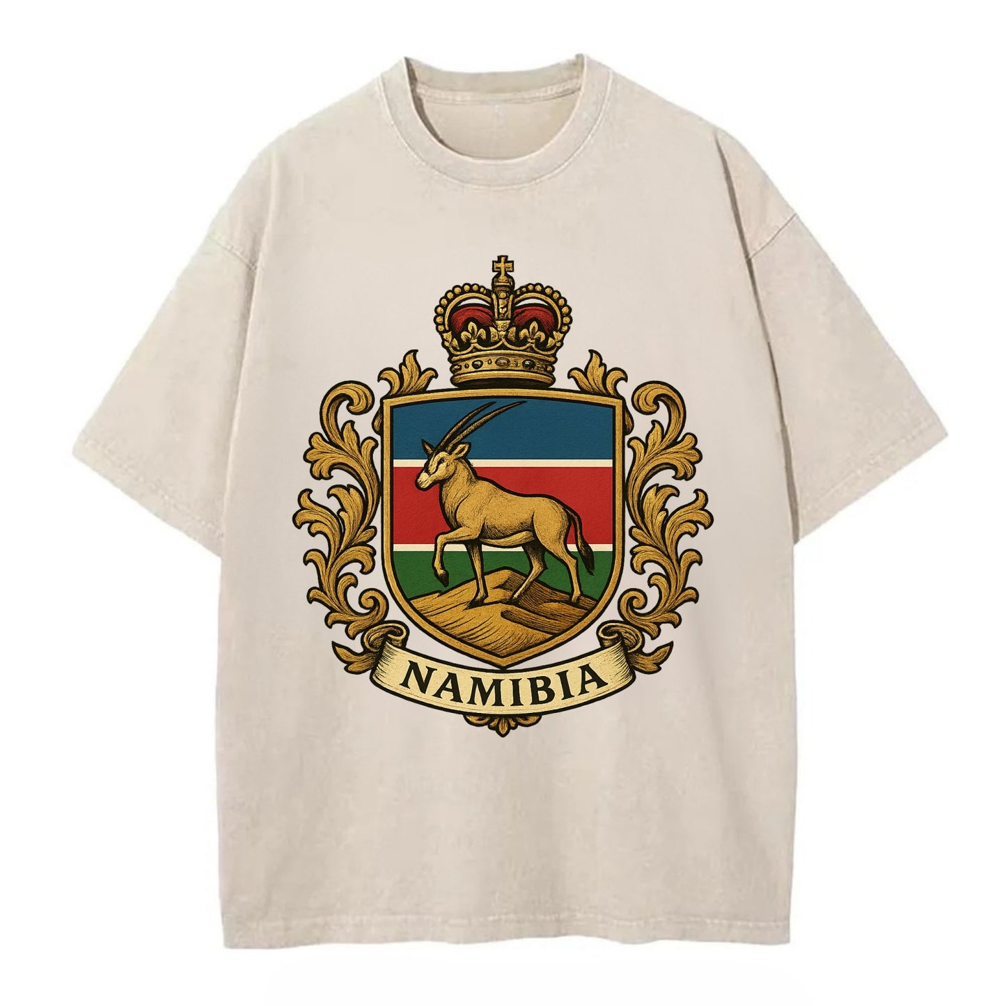 Namibia Heritage Badge  - Vintage T-shirt - Off White