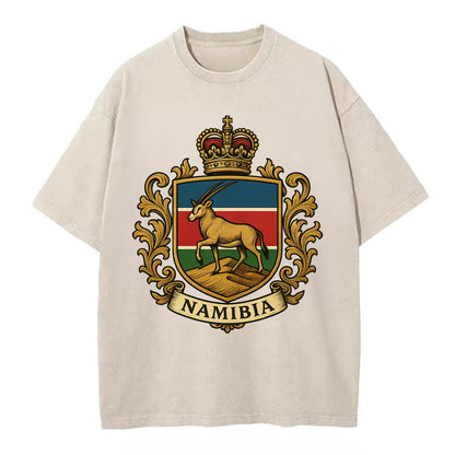 Namibia Heritage Badge  - Vintage T-shirt - Off White