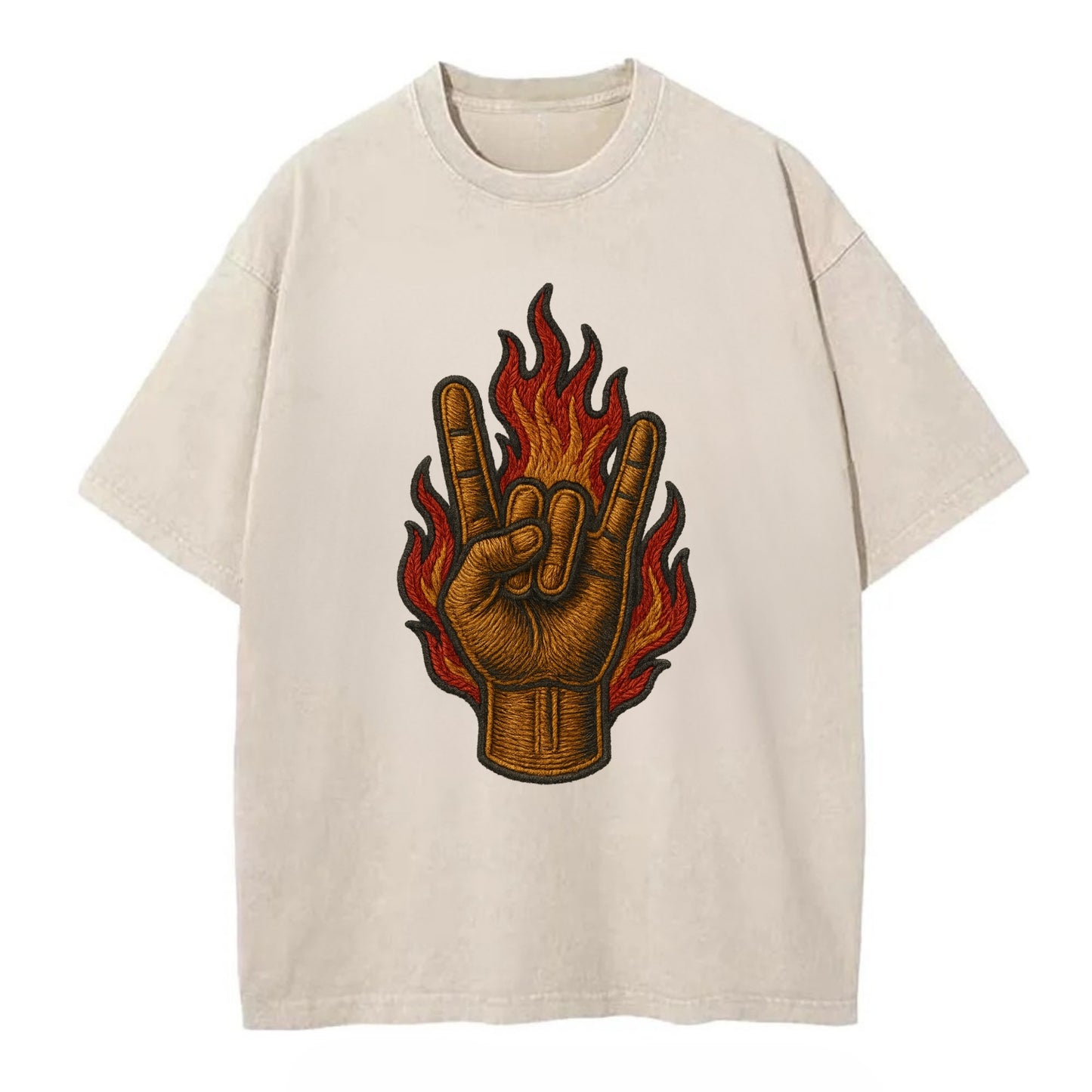 Devil Horns  - Vintage T-shirt - Off White