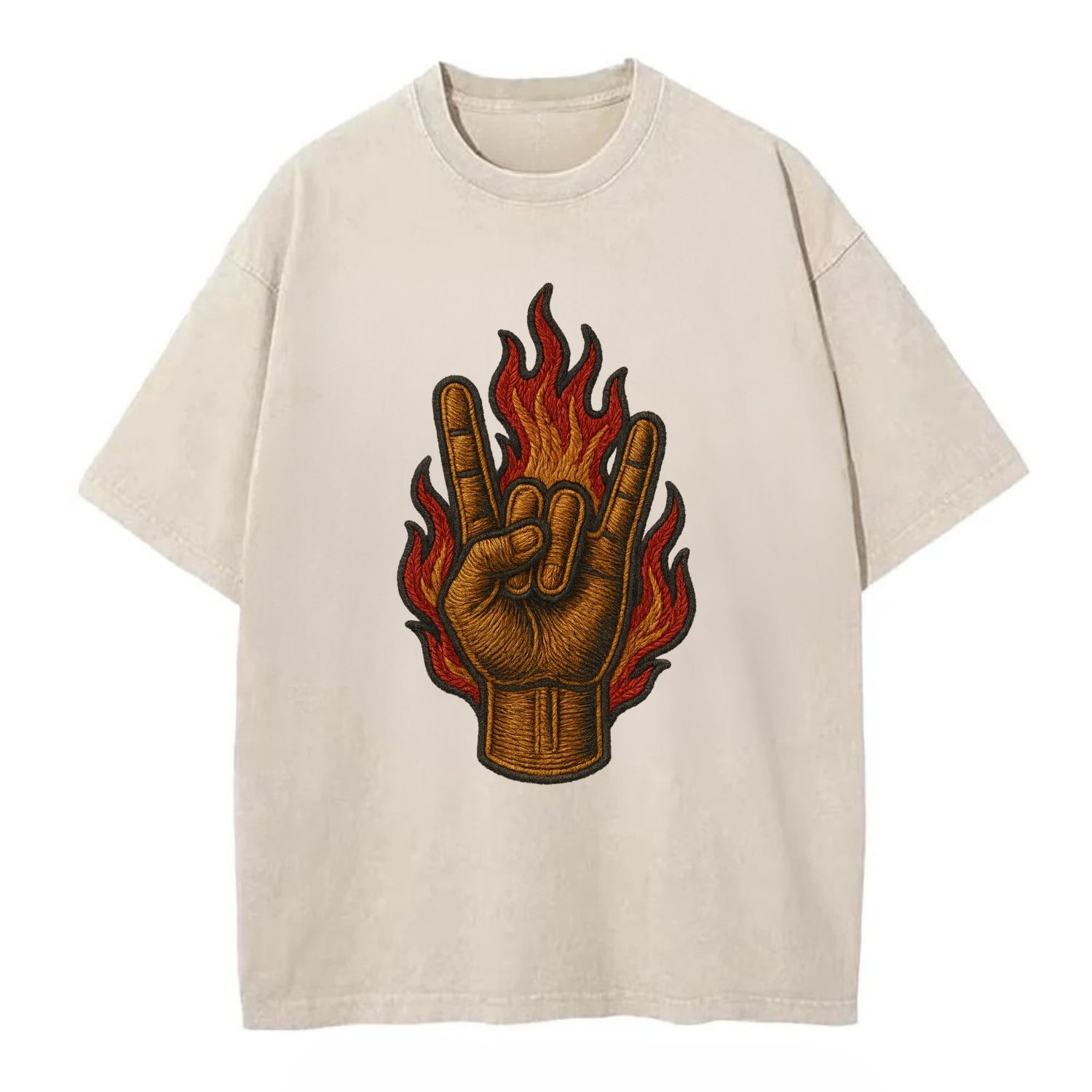 Devil Horns  - Vintage T-shirt - Off White