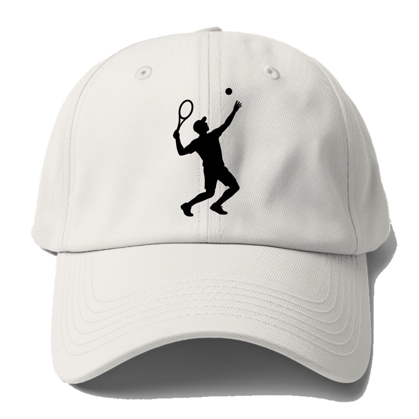 Tennis player serving powerful shot - Baseball Cap For Big Heads - Off White