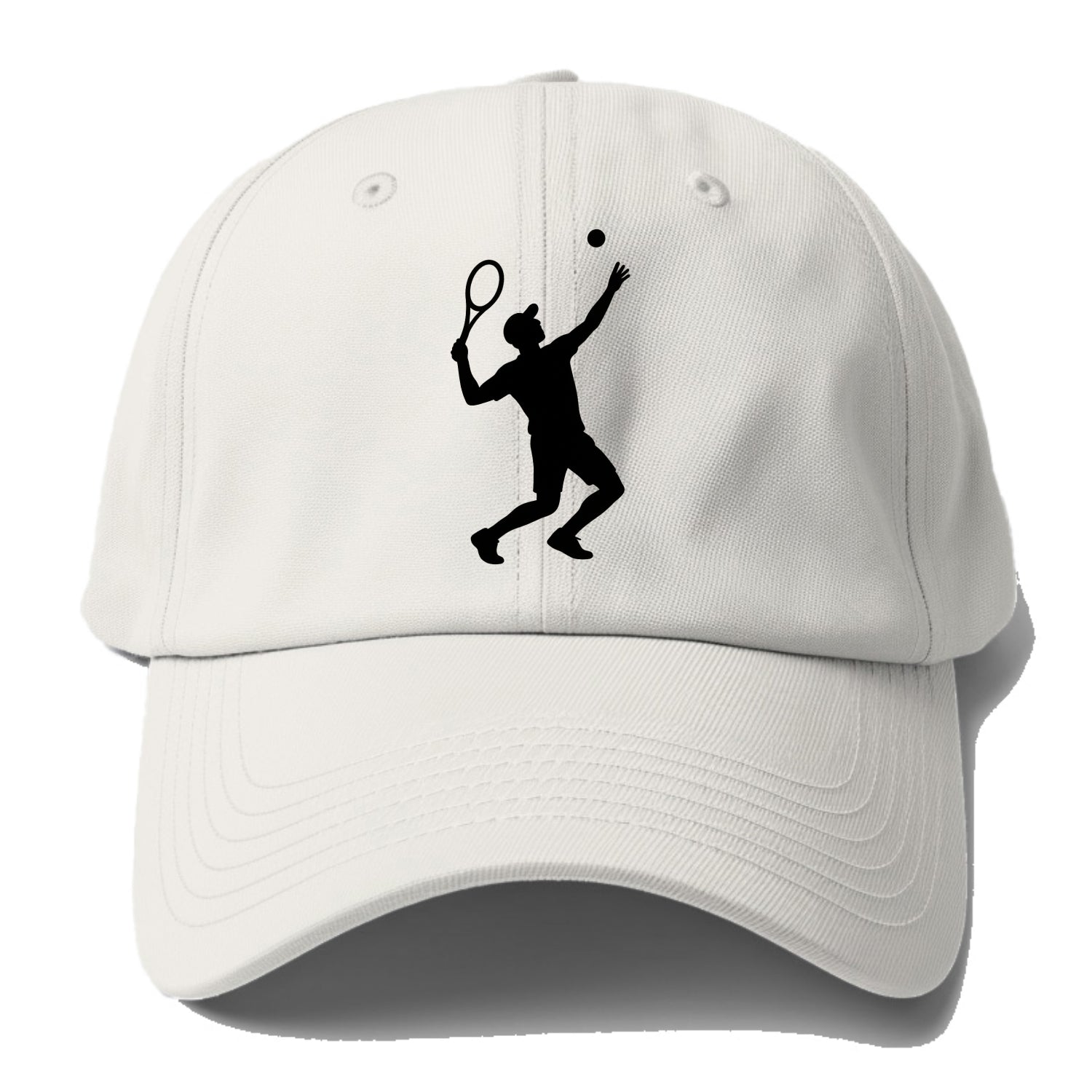 Tennis player serving powerful shot - Baseball Cap For Big Heads - Off White