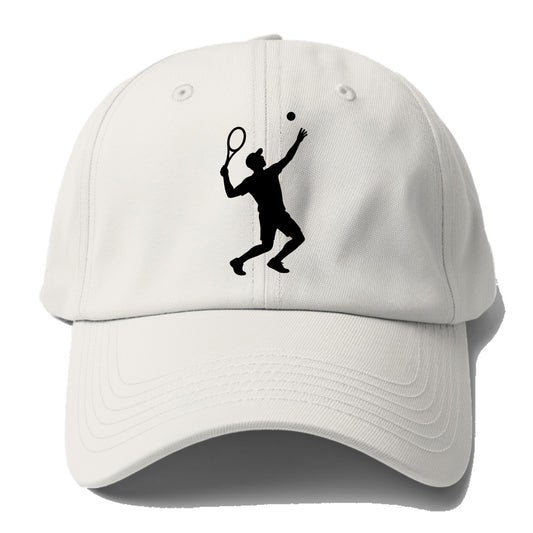 Tennis player serving powerful shot - Baseball Cap For Big Heads - Off White
