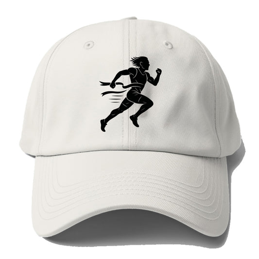 Runner sprinting finish line - Baseball Cap - Off White