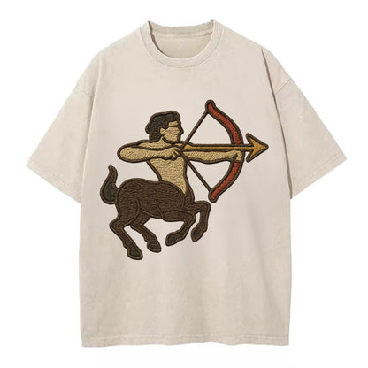 Sagittarius Arrow  - Vintage T-shirt - Off White