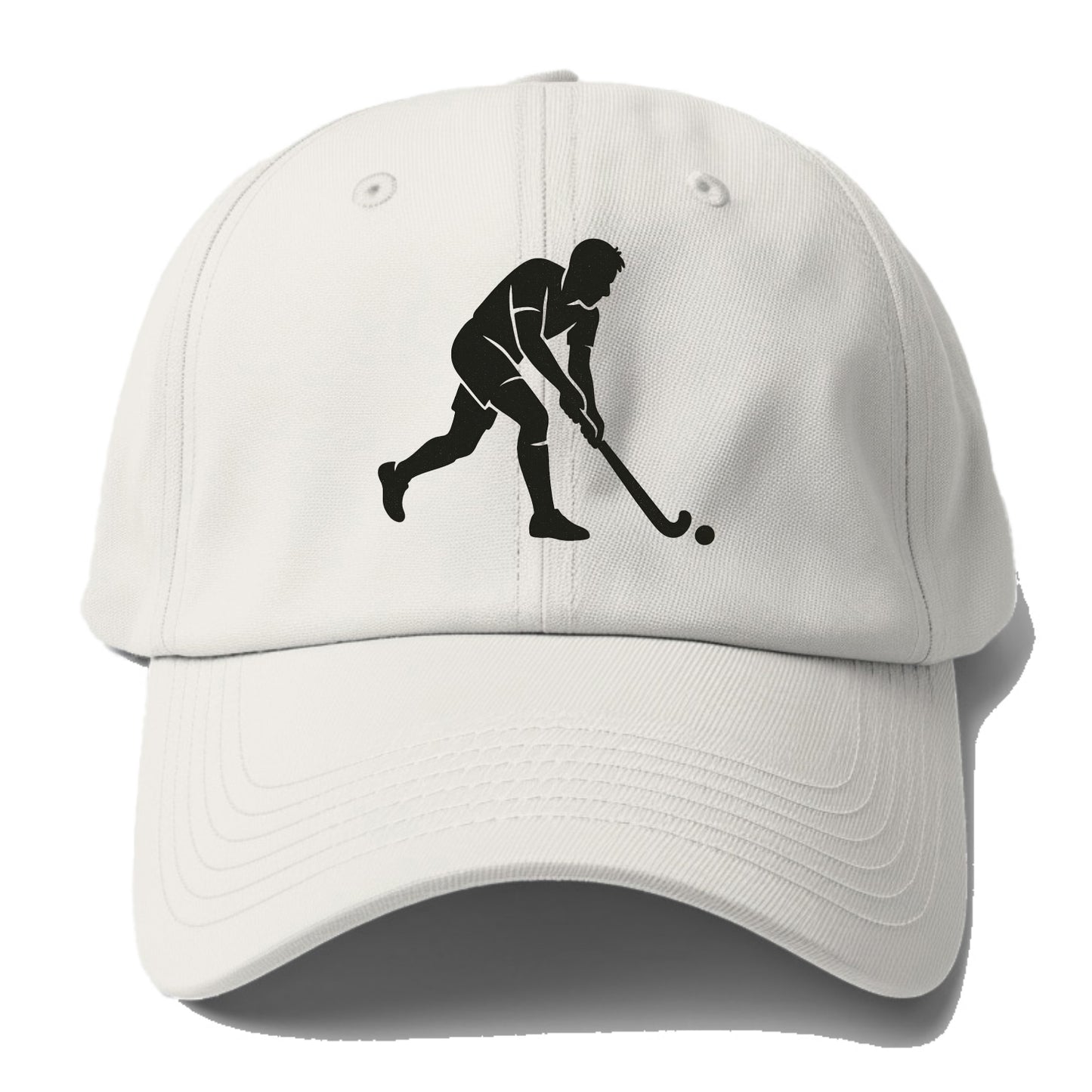 Field hockey player striking the ball - Baseball Cap For Big Heads - Off White