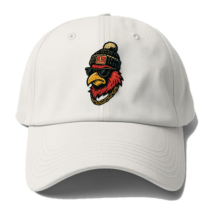 Louisville Cardinal wearing Louisville beanie with L patch - Baseball Cap - Off White