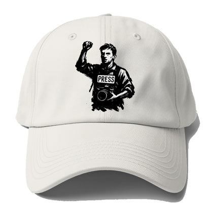 Journalist with camera - press freedom ink painting - Baseball Cap For Big Heads - Off White