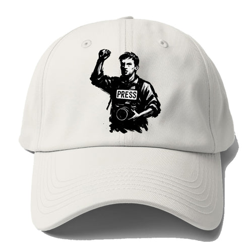 Journalist with camera - press freedom ink painting - Baseball Cap For Big Heads