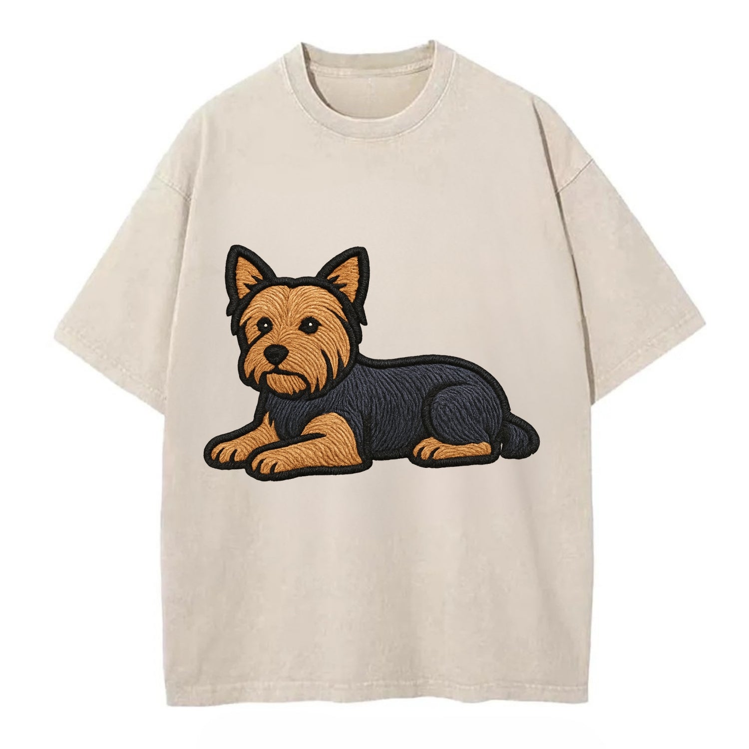 Yorkshire Terrier - Blue and tan relaxed Vintage T-shirt - Off White