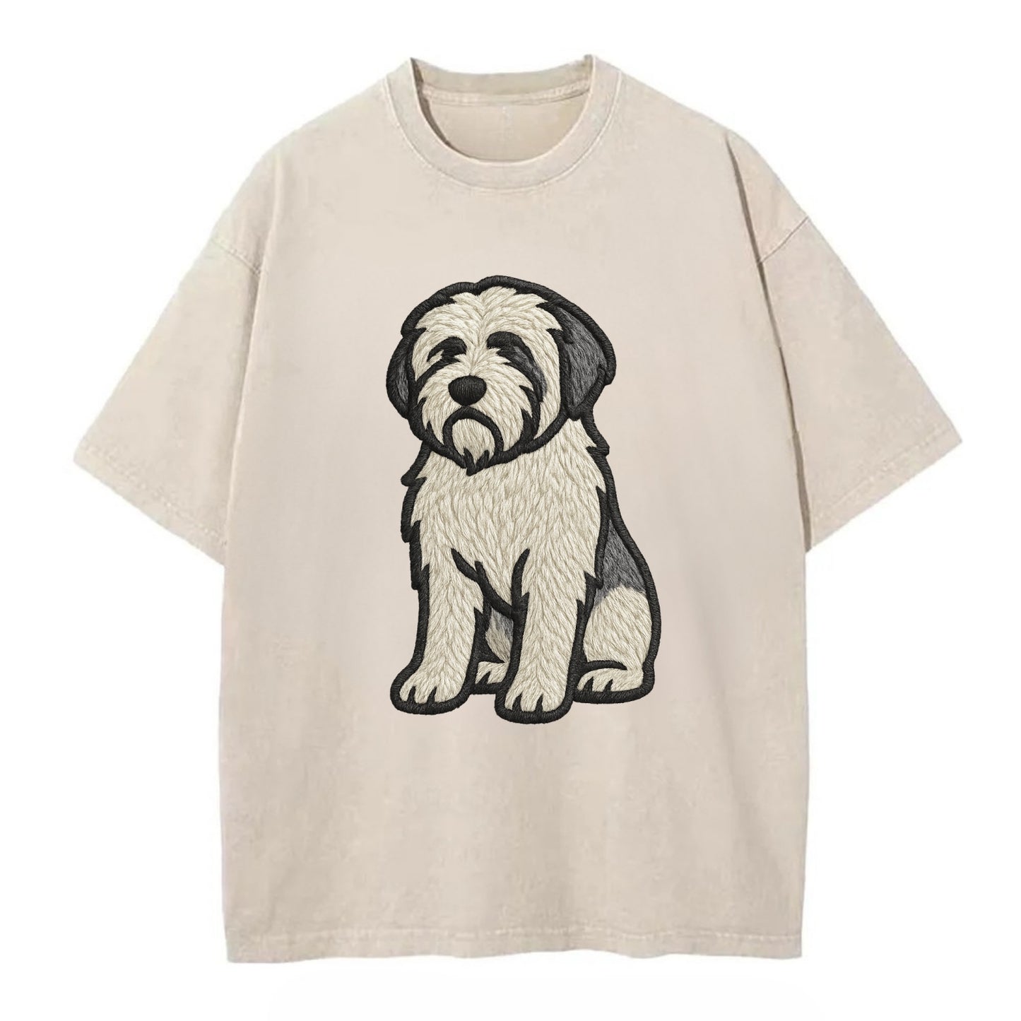 Polish Lowland Sheepdog - White and gray - Vintage T-shirt - Off White