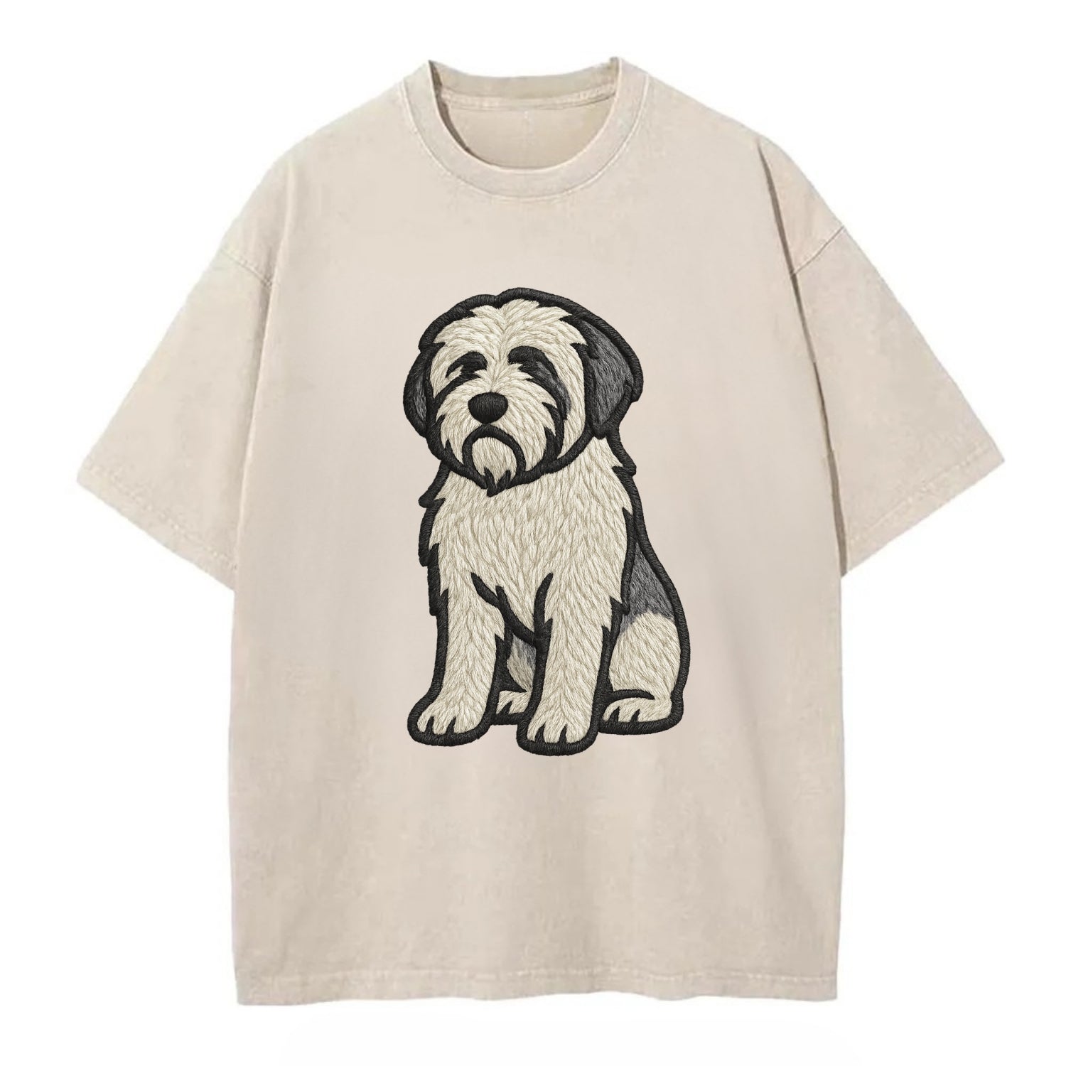 Polish Lowland Sheepdog - White and gray - Vintage T-shirt - Off White