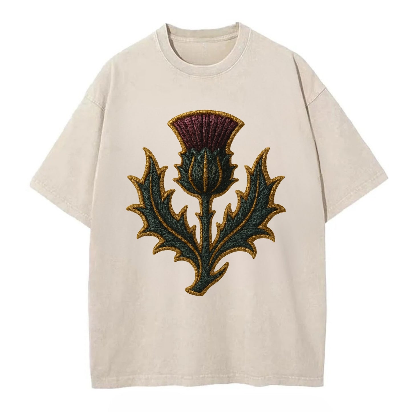 Scottish Thistle  - Vintage T-shirt - Off White