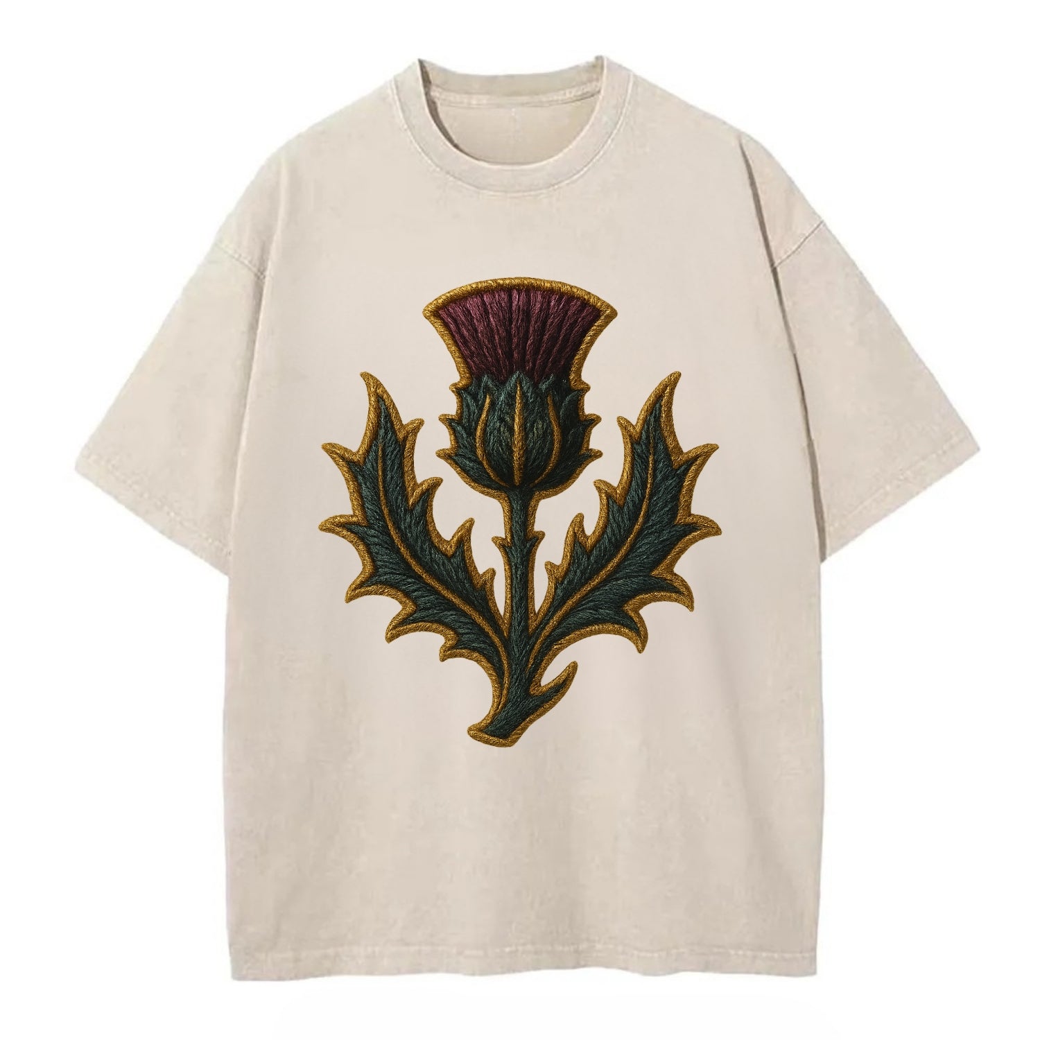 Scottish Thistle  - Vintage T-shirt - Off White