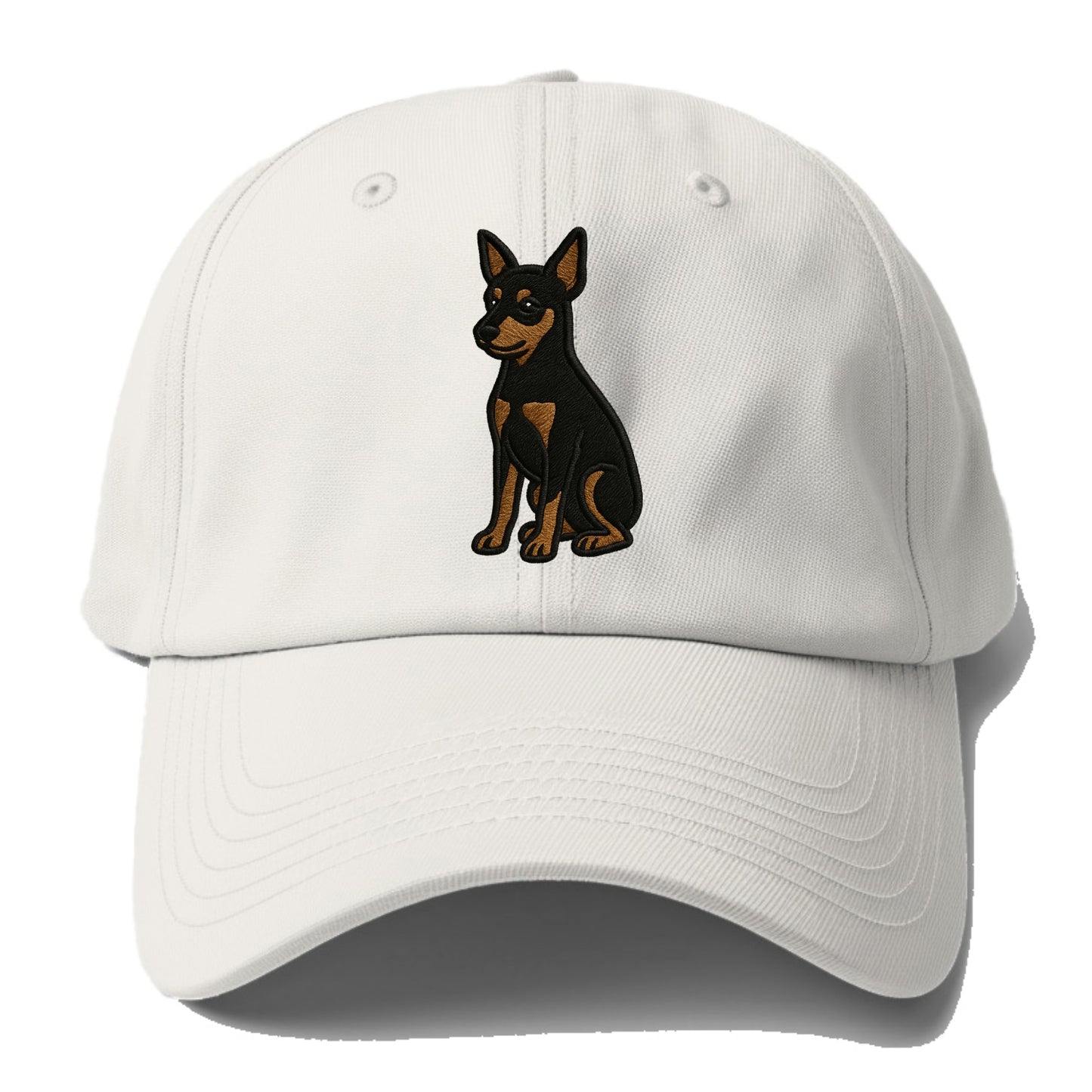 Miniature Pinscher - Black and tan sitti Baseball Cap - Off White