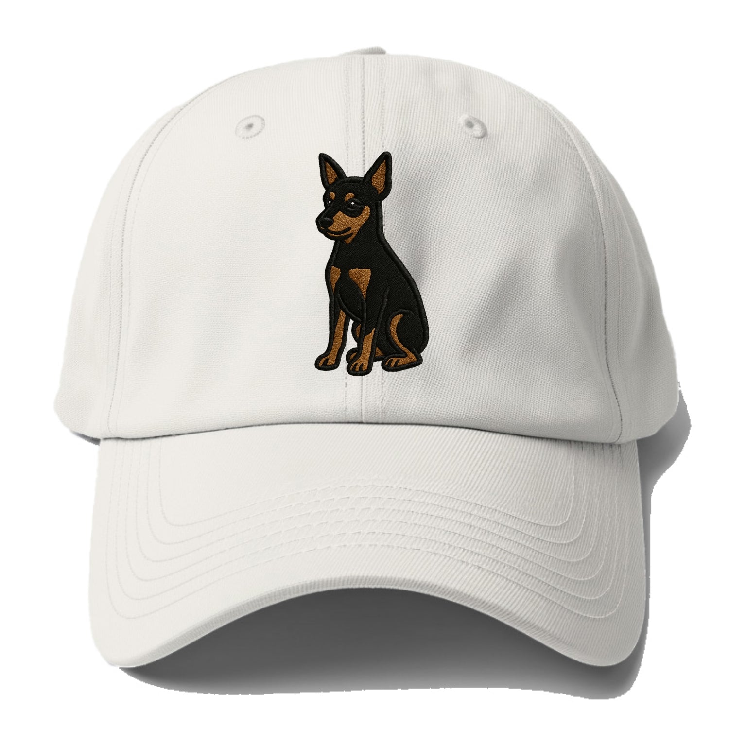 Miniature Pinscher - Black and tan sitti Baseball Cap - Off White