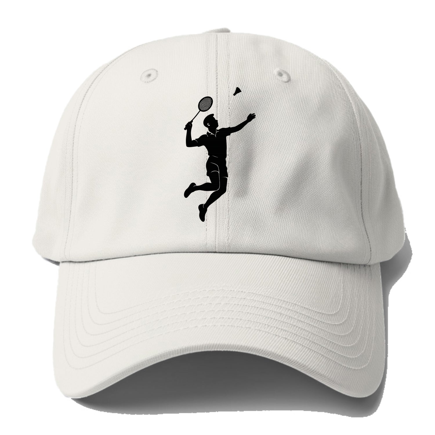 Badminton player jumping for a smash - Baseball Cap For Big Heads - Off White