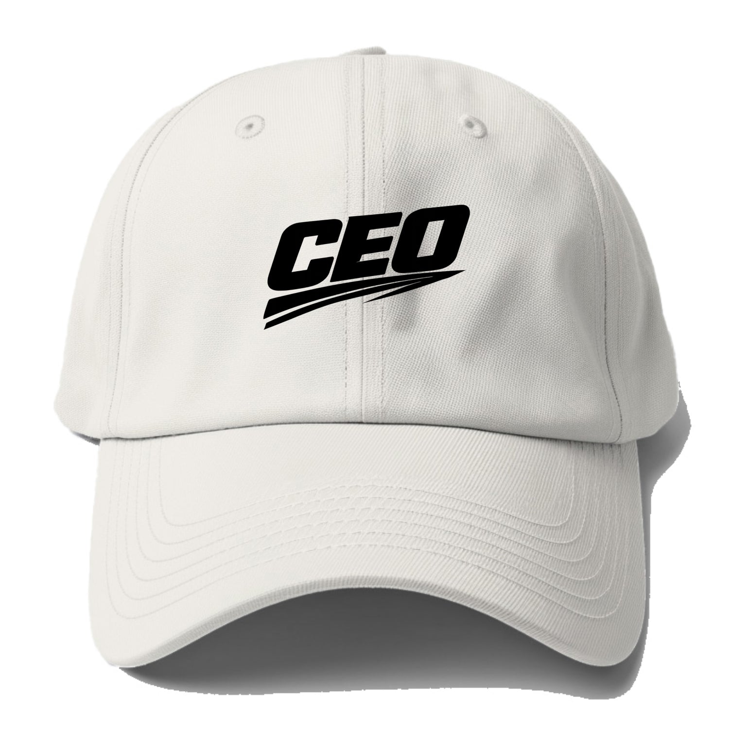 Bold typography design - "CEO" - chief executive, running things - Baseball Cap For Big Heads - Off White
