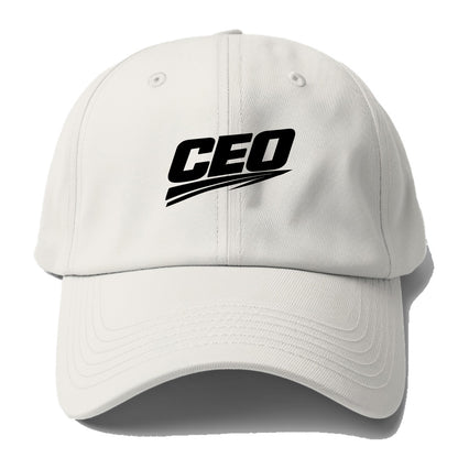 Bold typography design - "CEO" - chief executive, running things - Baseball Cap For Big Heads - Off White