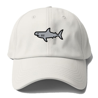 Hammerhead Shark - Gray distinctive head flat side profile - Baseball Cap - Off White