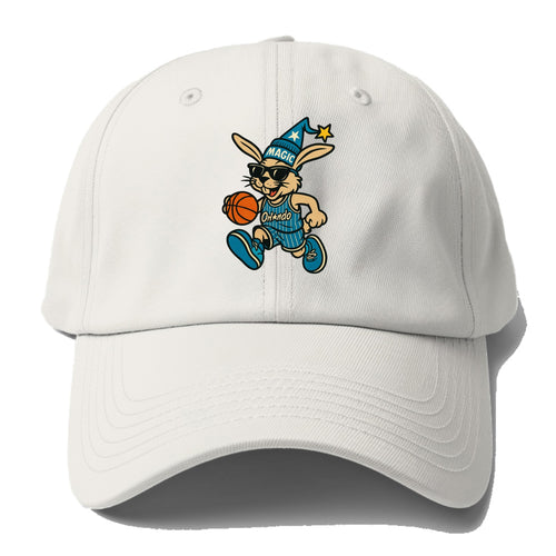 Orlando Rabbit wearing Magic blue and silver beanie with wizard hat and wayfarer - Baseball Cap