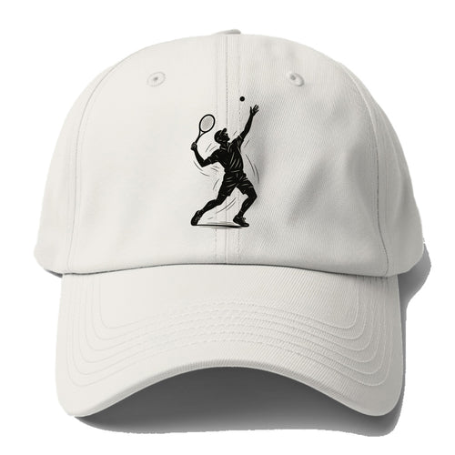 Tennis player serving with powerful form - Baseball Cap For Big Heads