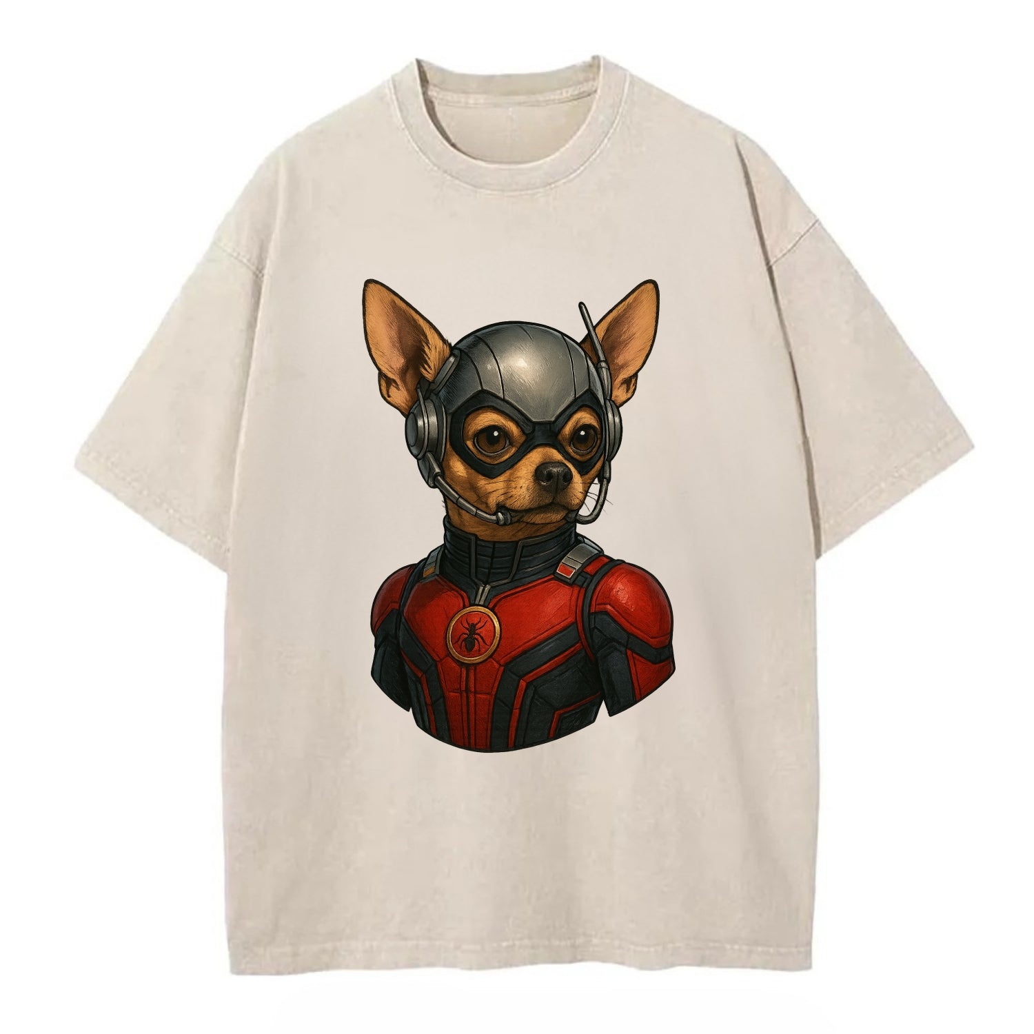 Chihuahua Ant-Man  - Vintage T-shirt - Off White