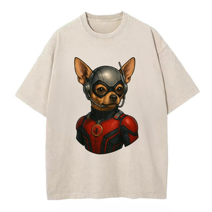 Chihuahua Ant-Man  - Vintage T-shirt - Off White