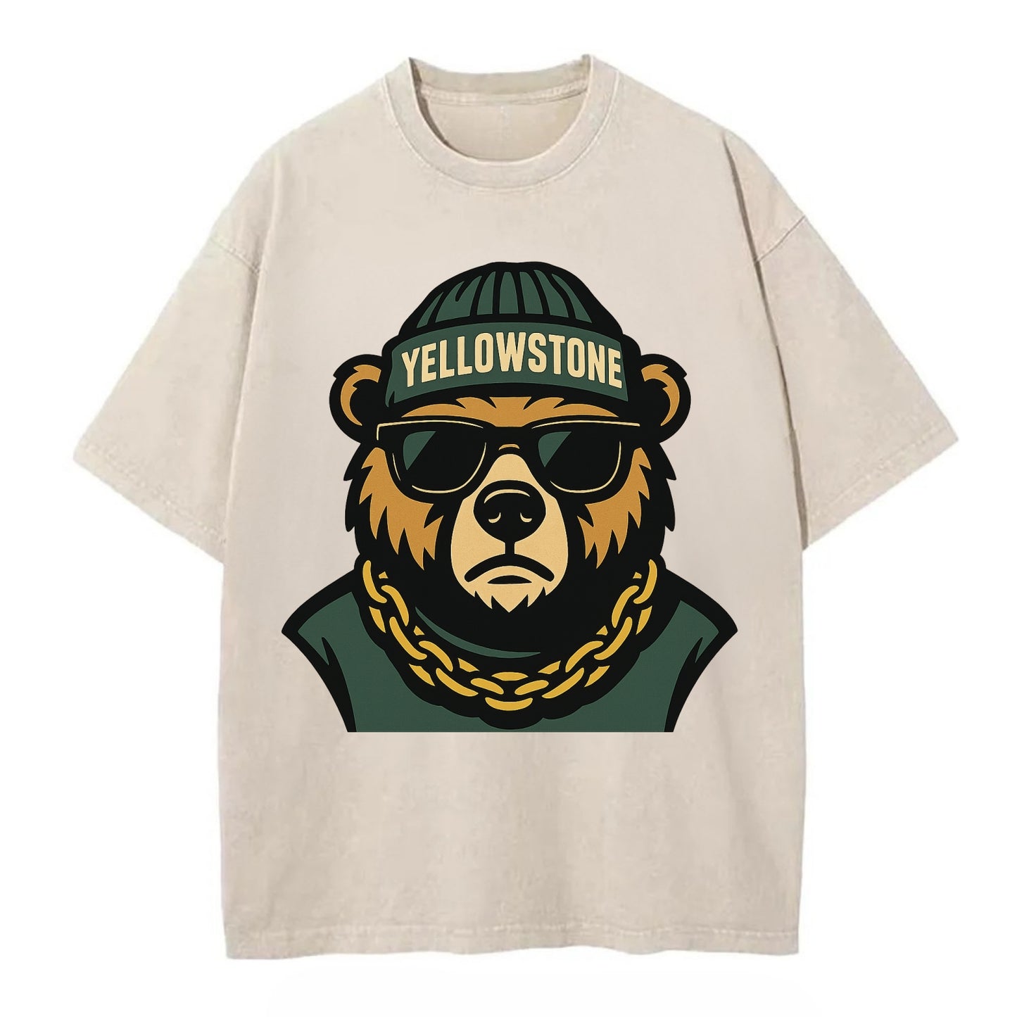 Yellowstone Bear - Vintage T-shirt - Off White