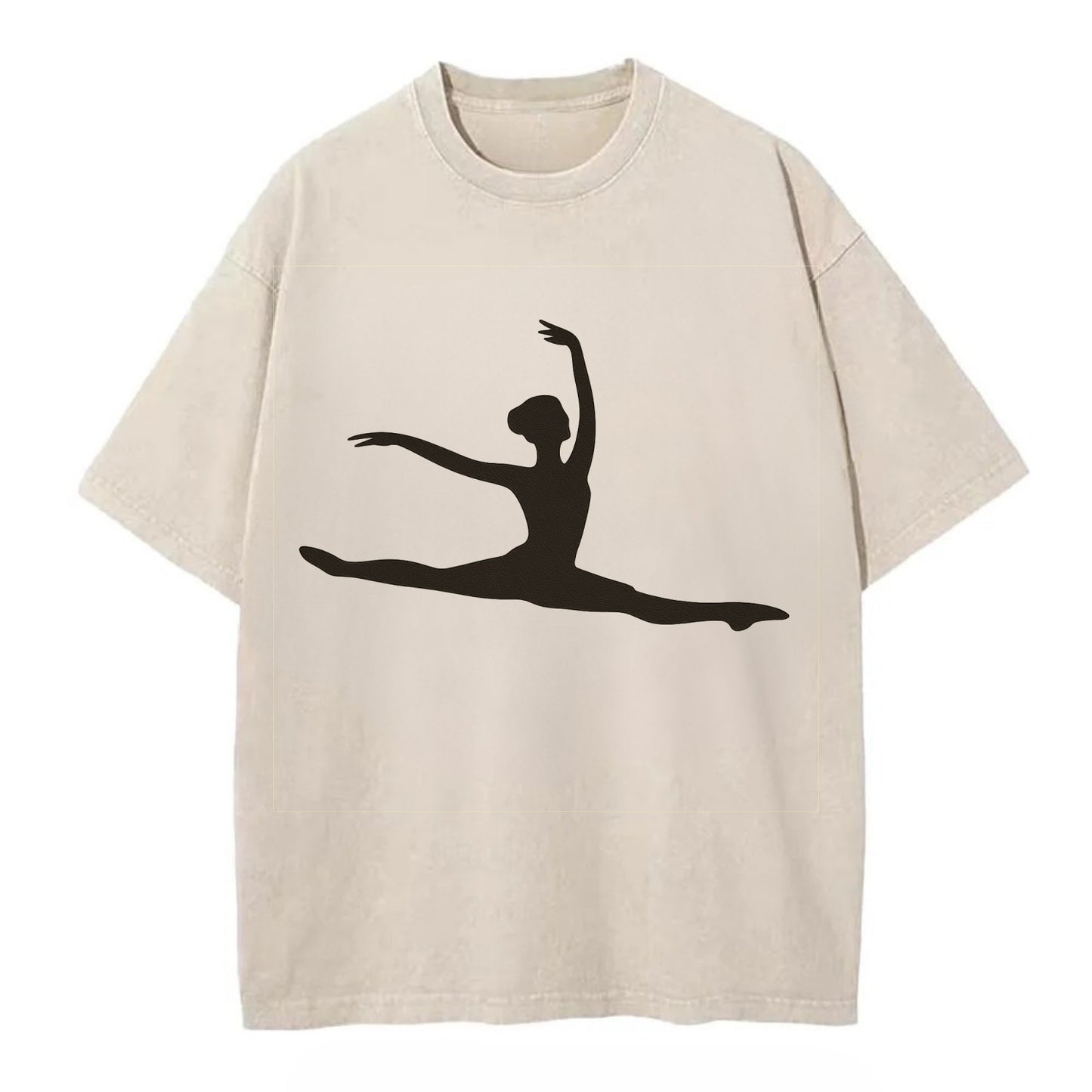 Ballet dancer in grand jete leap - Vintage T-shirt - Off White