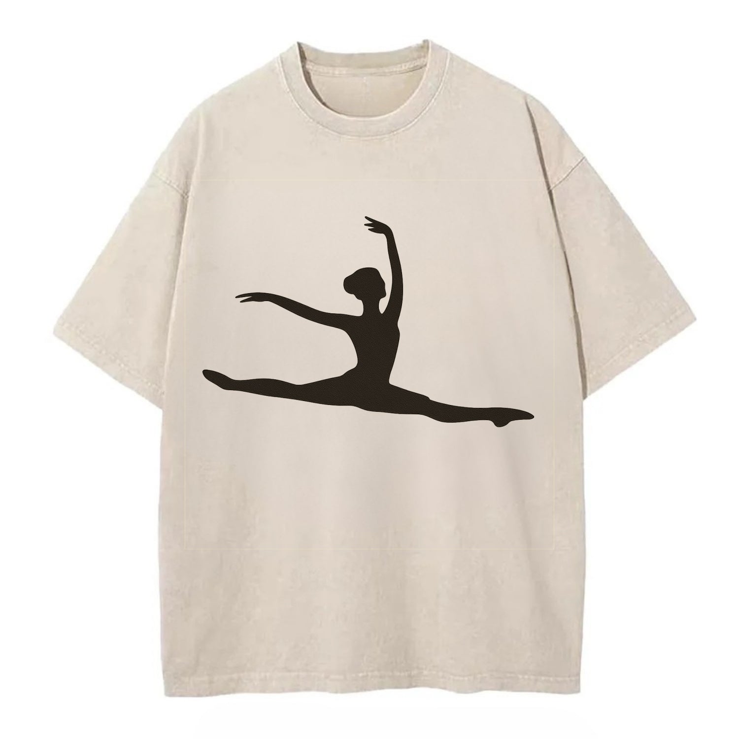 Ballet dancer in grand jete leap - Vintage T-shirt - Off White