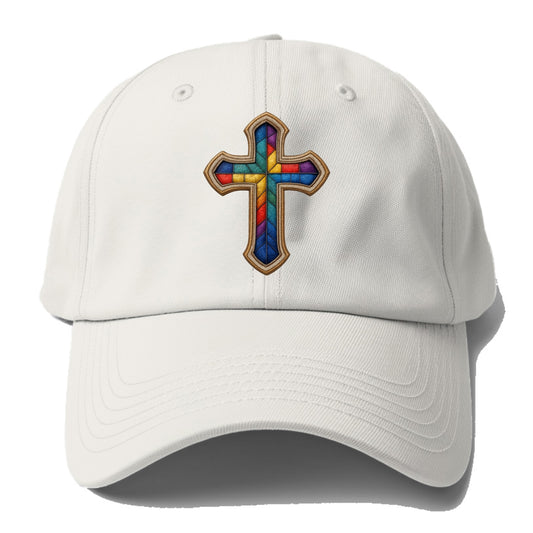 Stained Glass Cross  - Baseball Cap For Big Heads - Off White