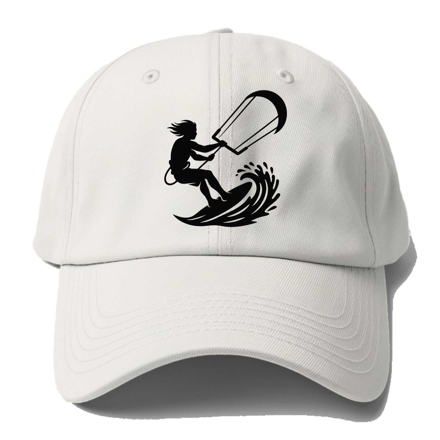 Kite surfer riding wave - Baseball Cap For Big Heads - Off White