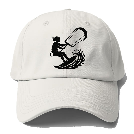 Kite surfer riding wave - Baseball Cap For Big Heads - Off White