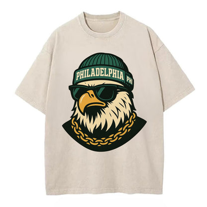 "eagle" "philadelphia" "phi" "green" "us East" - Vintage T-shirt - Off White
