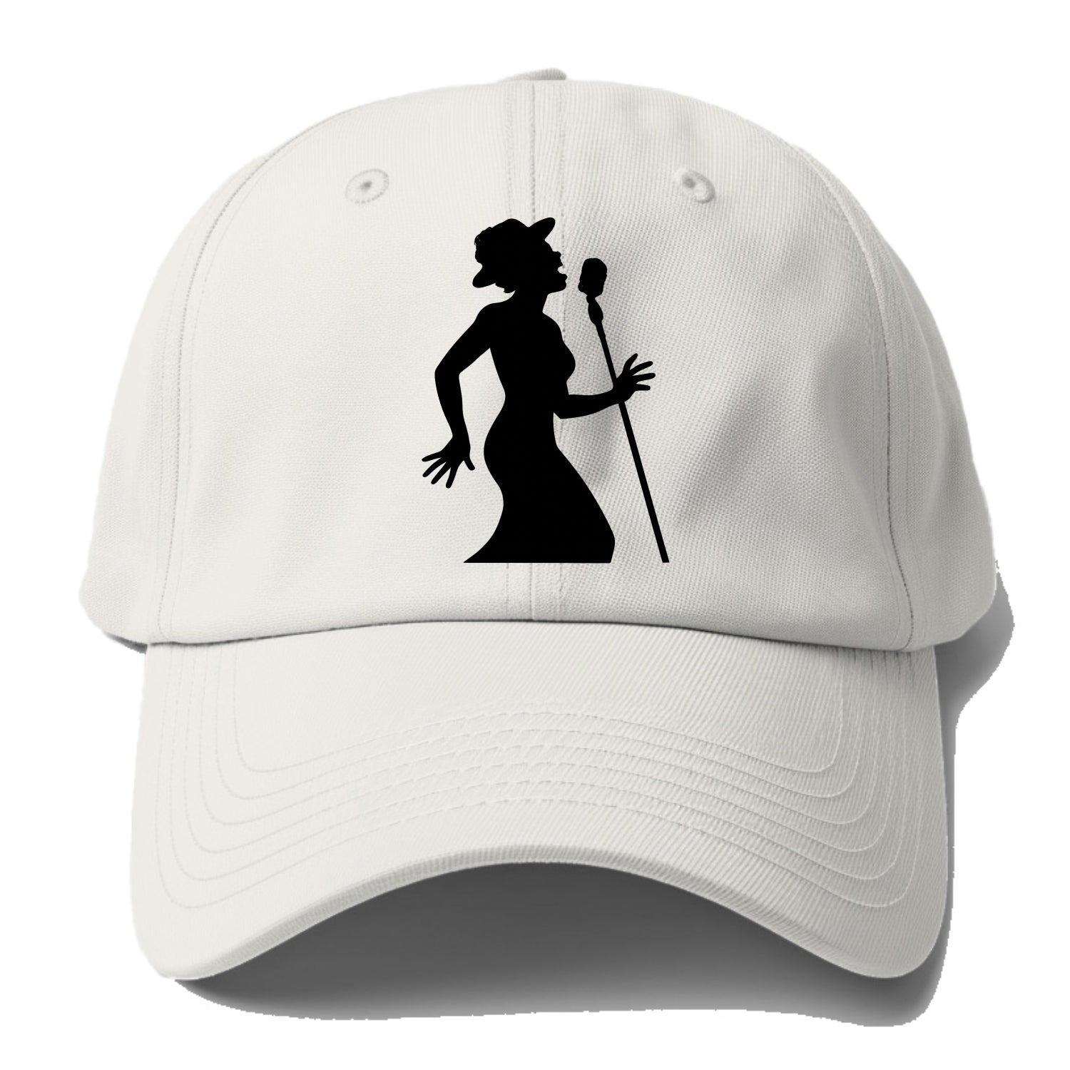Jazz singer at vintage microphone - Baseball Cap - Off White