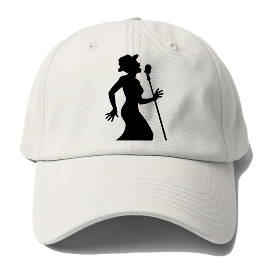 Jazz singer at vintage microphone - Baseball Cap - Off White