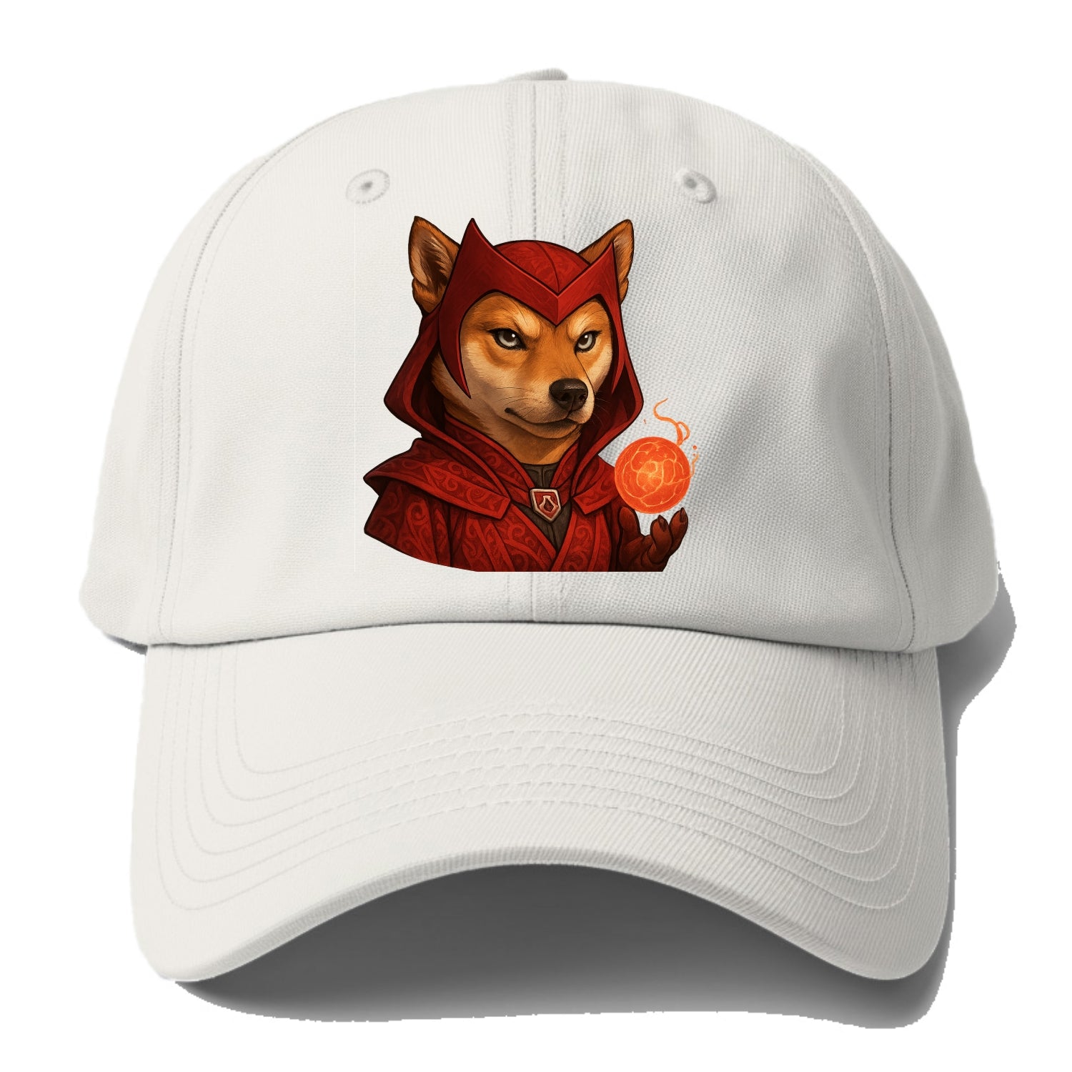 Shiba Inu Scarlet Witch  - Baseball Cap - Baseball Cap For Big Heads - Off White