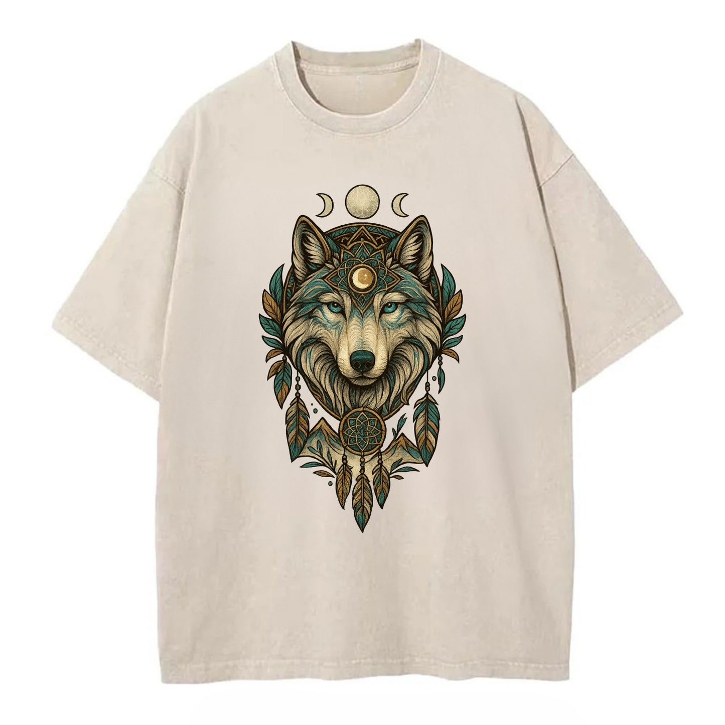 Pearl Wolf Shimmer  - Vintage T-shirt - Off White