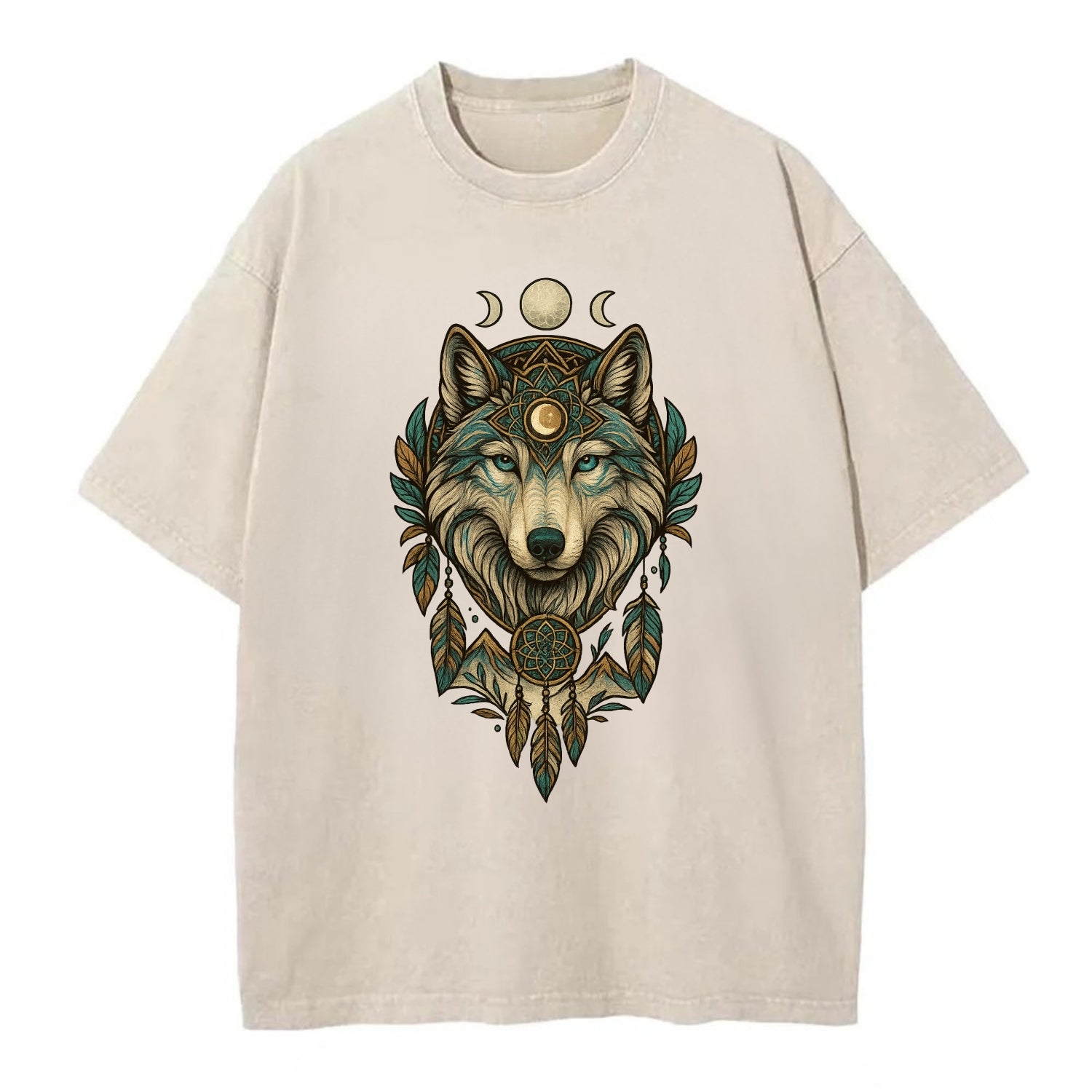 Pearl Wolf Shimmer  - Vintage T-shirt - Off White