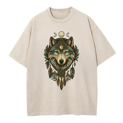 Pearl Wolf Shimmer  - Vintage T-shirt - Off White